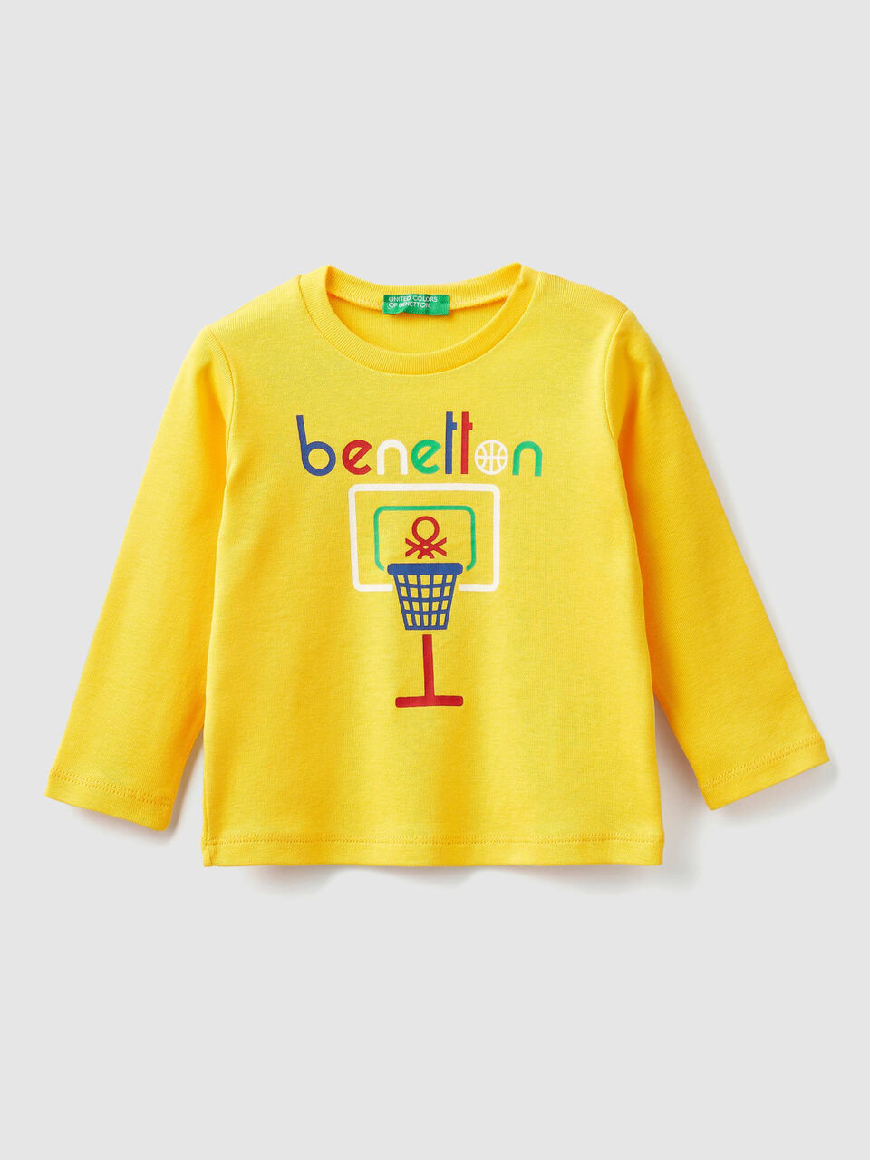 T-shirt a costine con stampa logo image number 1