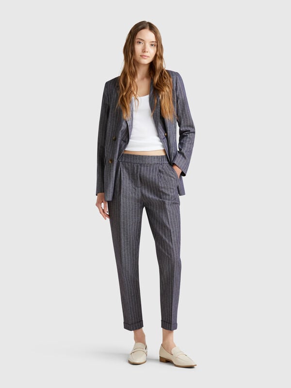 Pantaloni gessati regular fit Donna
