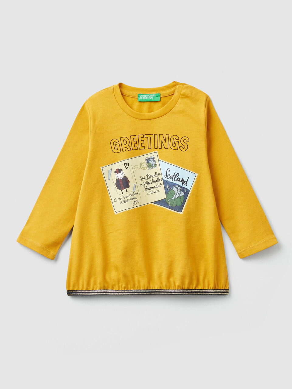 T-shirt con stampa cartoline image number 1