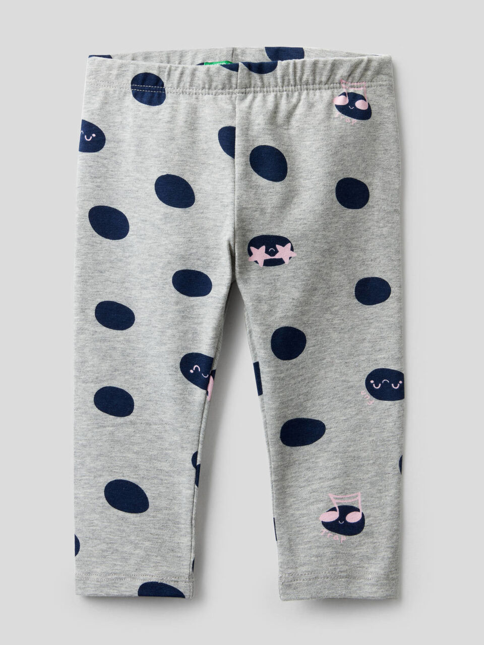 Leggings stampati in cotone stretch image number 1