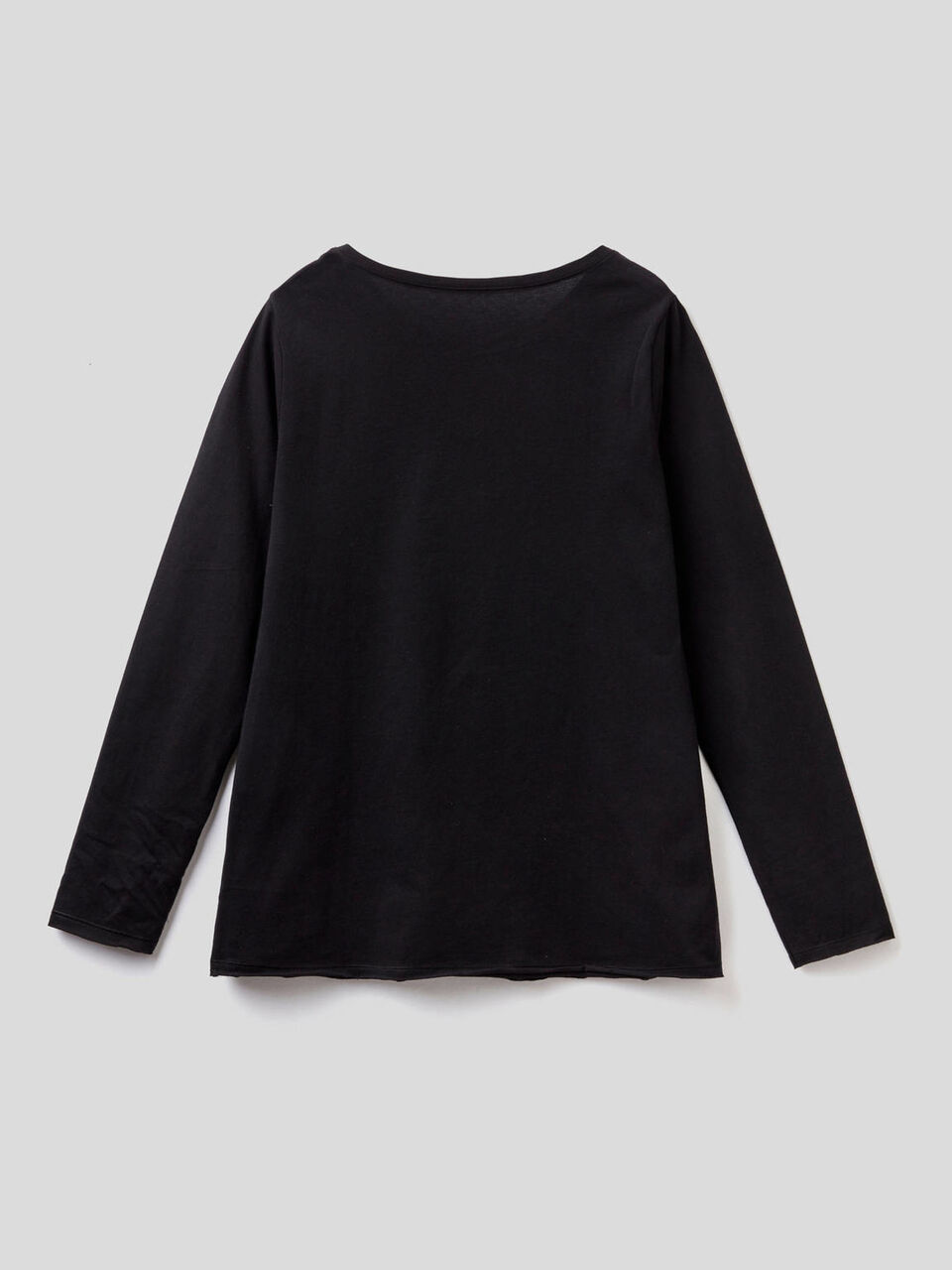 T-shirt a manica lunga in 100% cotone image number 2