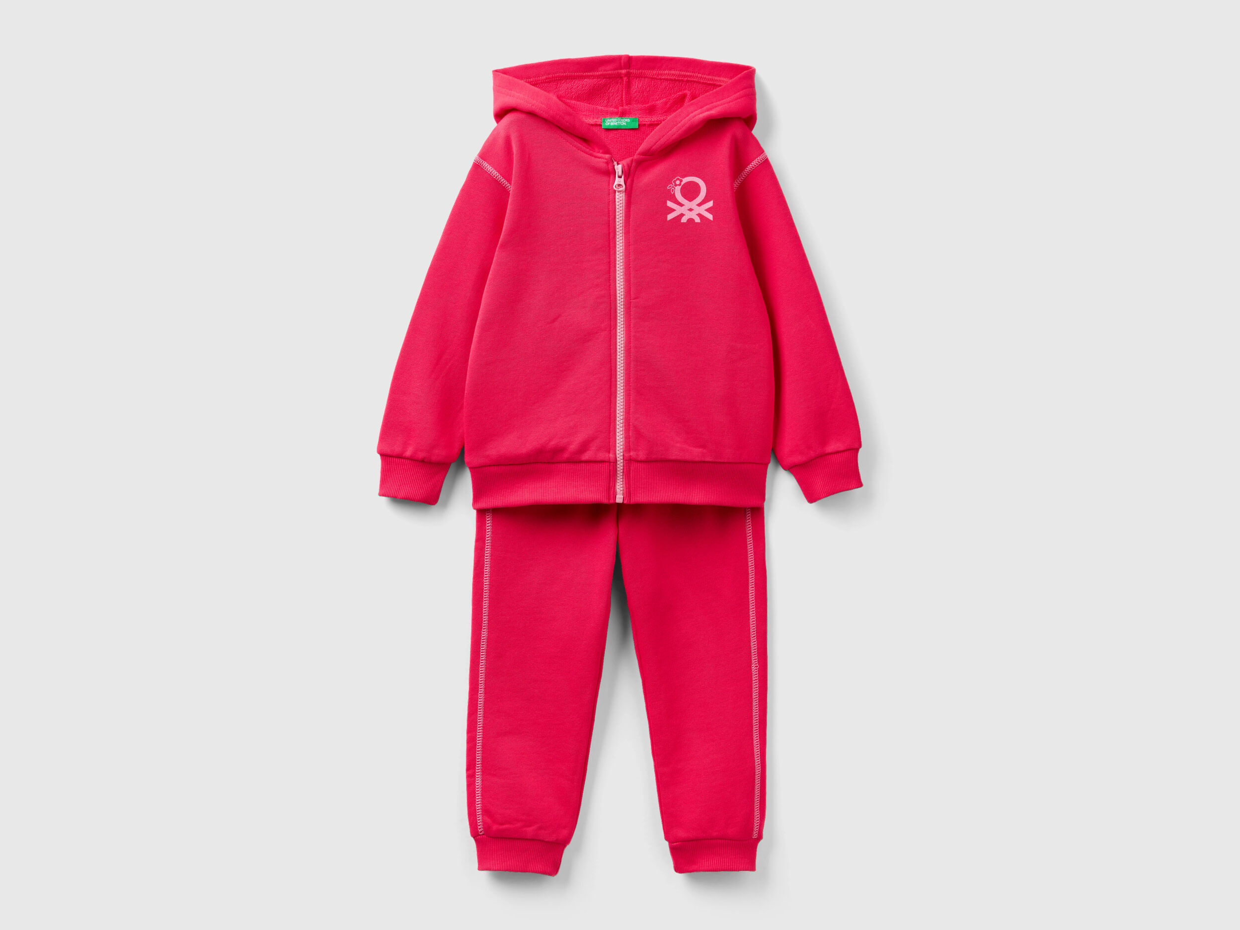 Tuta in felpa 100 cotone Fucsia Bambino Benetton