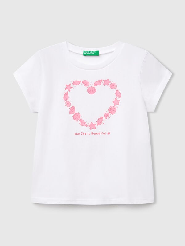 T-shirt con stampa fluo Bambina