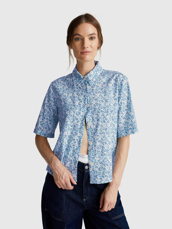 Camicia fantasia a manica corta Donna
