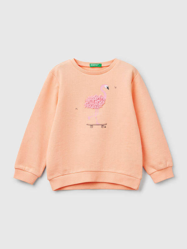 Felpa con applicazione effetto petali Bambina