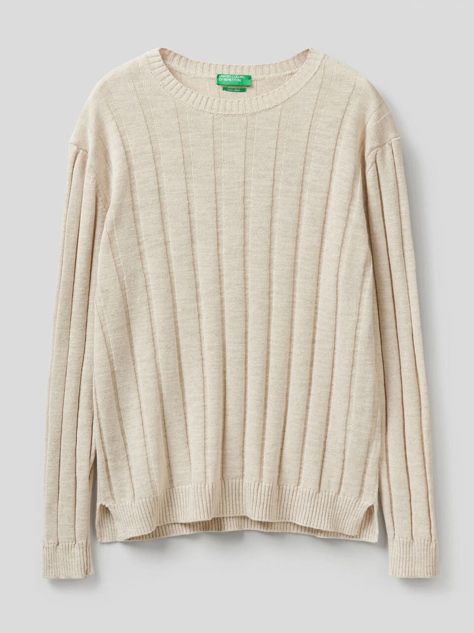 Maglia a coste in cotone misto lino image number 1