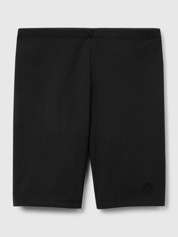 Leggings corti in cotone stretch Bambina
