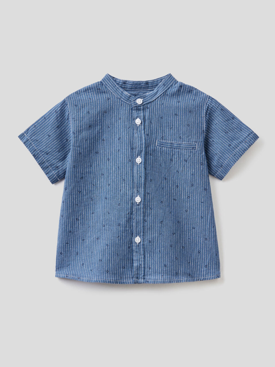 Camicia fantasia in misto lino image number 1