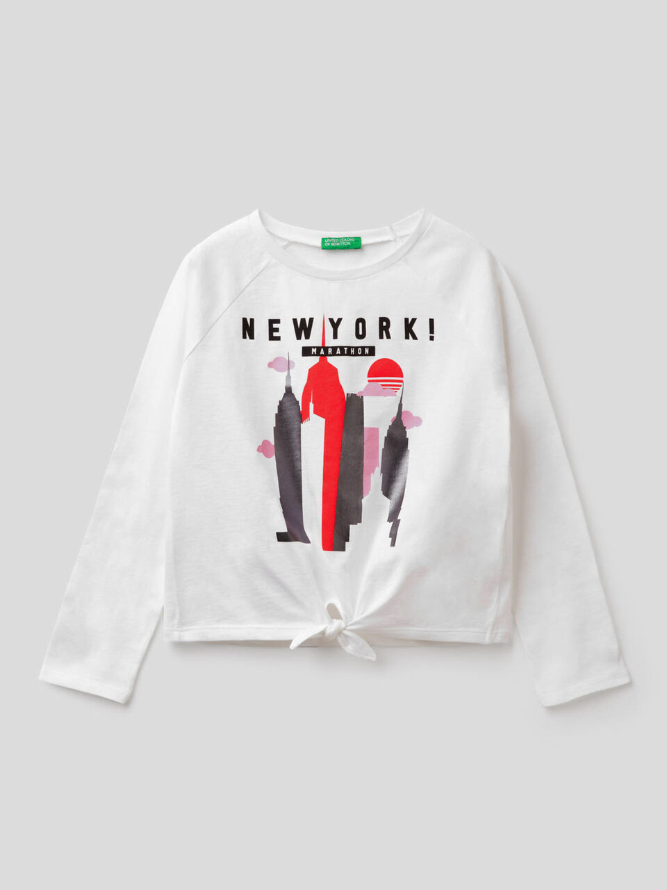 T-shirt 100% cotone con fiocco annodabile image number 1