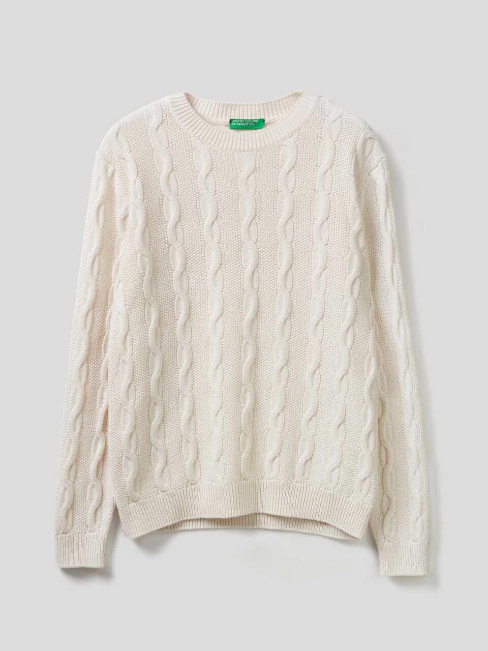 Maglione girocollo a trecce image number 1
