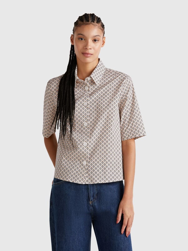 Camicia fantasia in cotone leggero Donna