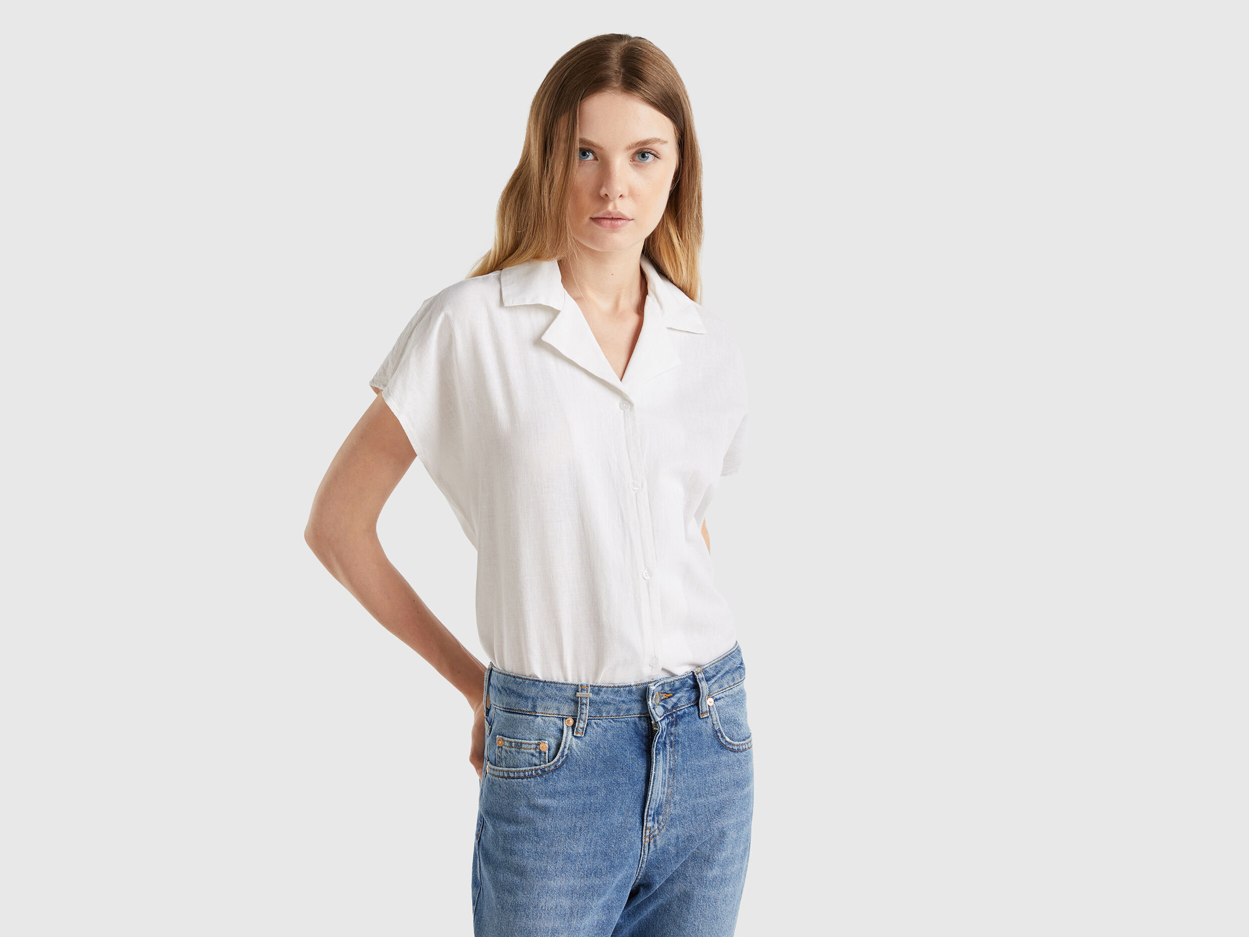 Camicia bianca bambina benetton store