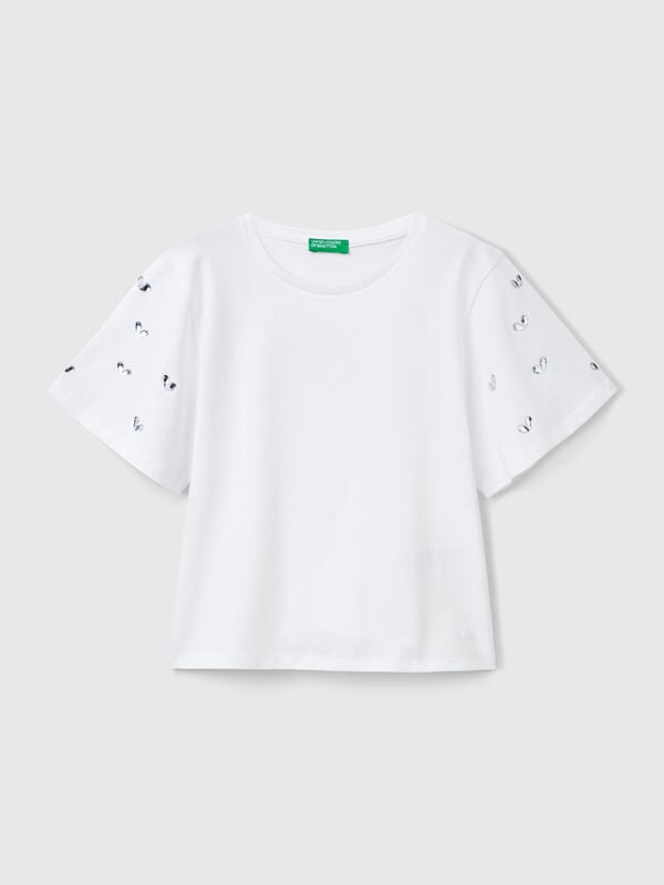 T-shirt con manica strass Bambina