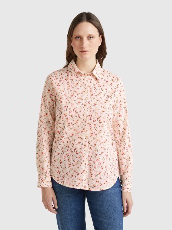 Camicia rosa a fiori Donna