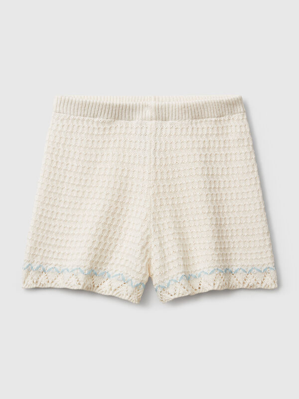 Shorts effetto crochet Bambina