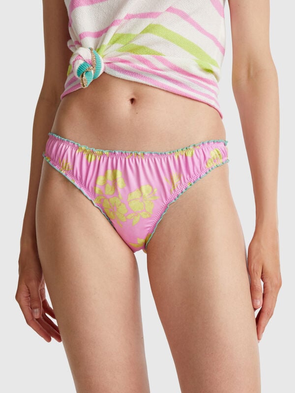 Slip costume con stampa floreale Donna