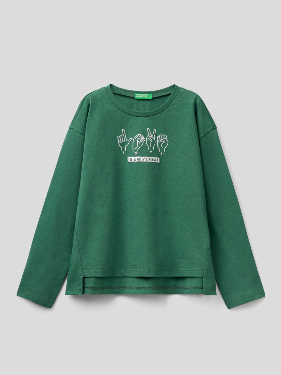 T-shirt manica lunga 100% cotone image number 1