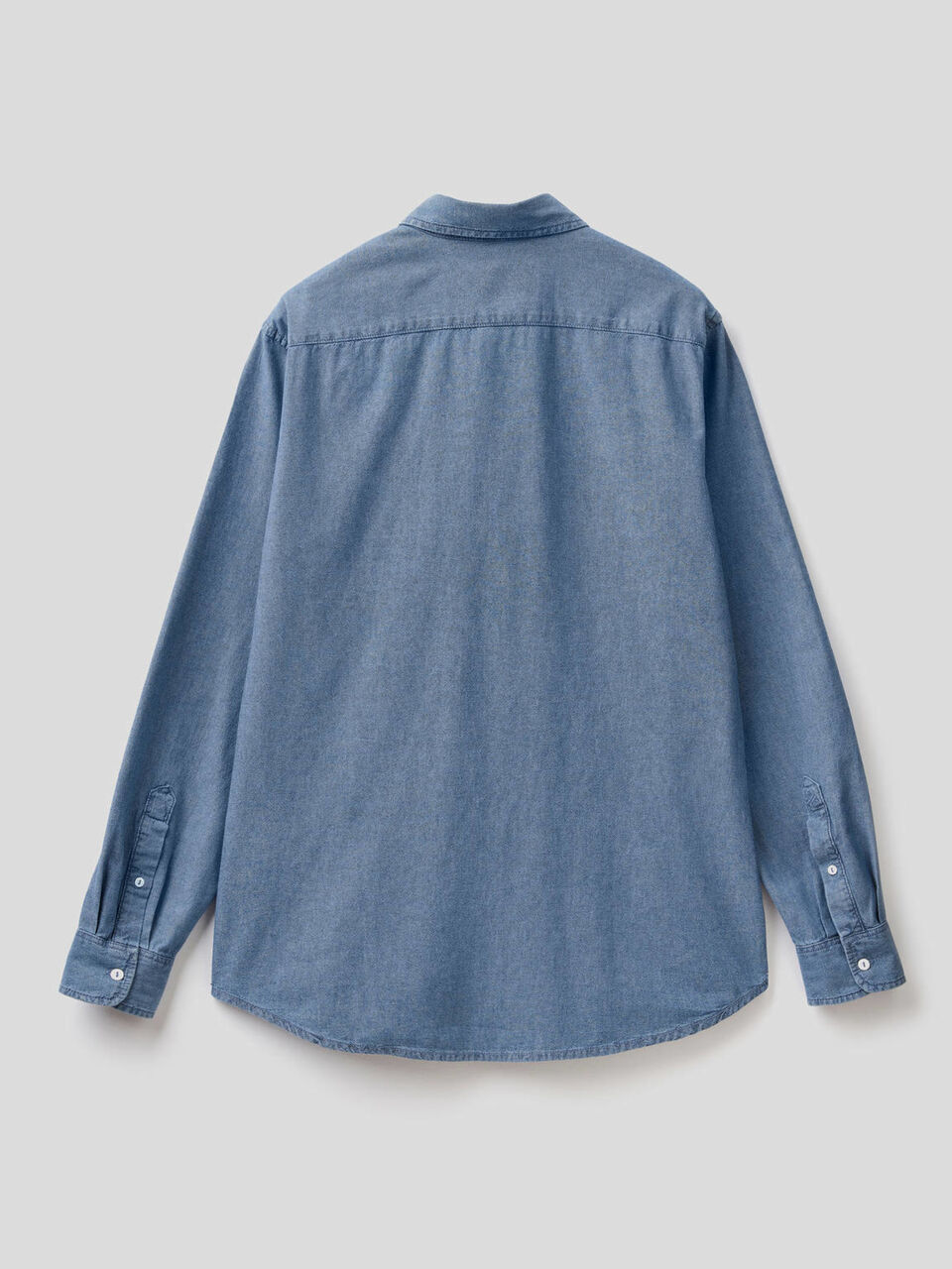 Camicia slim fit in chambray di 100% cotone image number 2