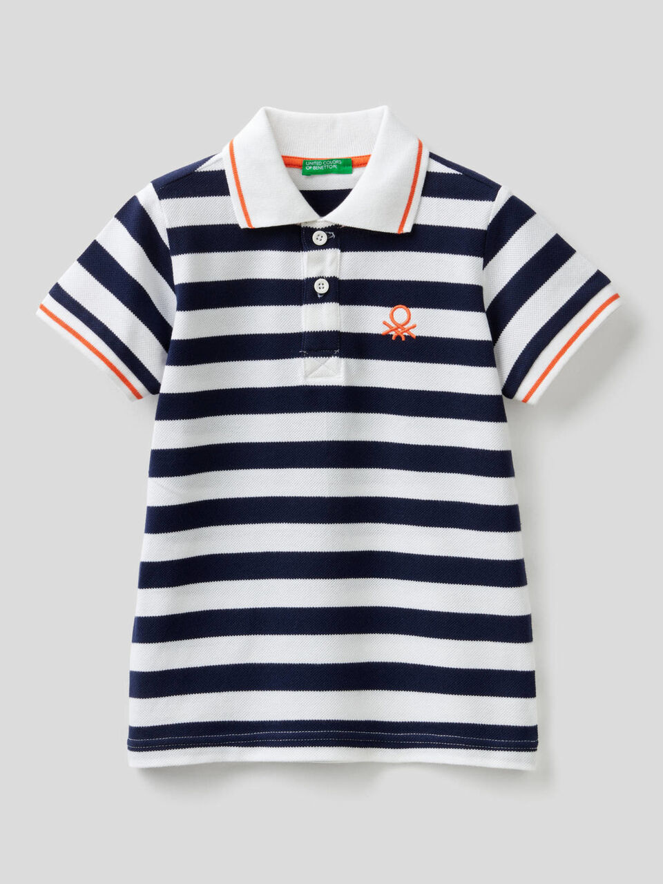 Polo a righe in 100% cotone image number 1