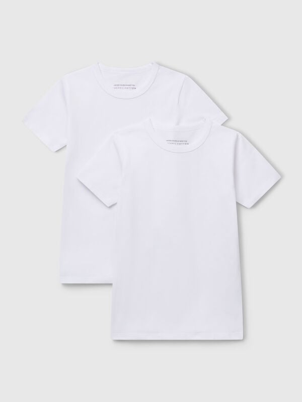 Due t-shirt in cotone bio stretch Bambino