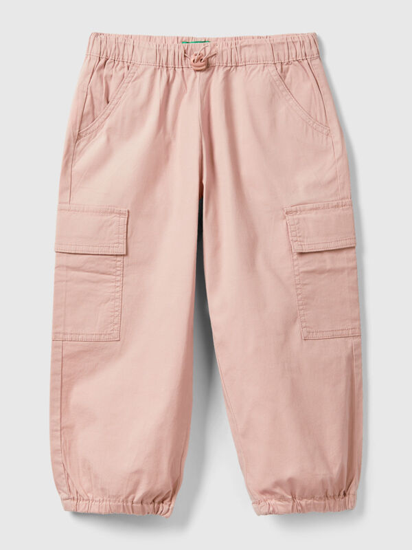 Pantaloni cargo in cotone stretch Bambina