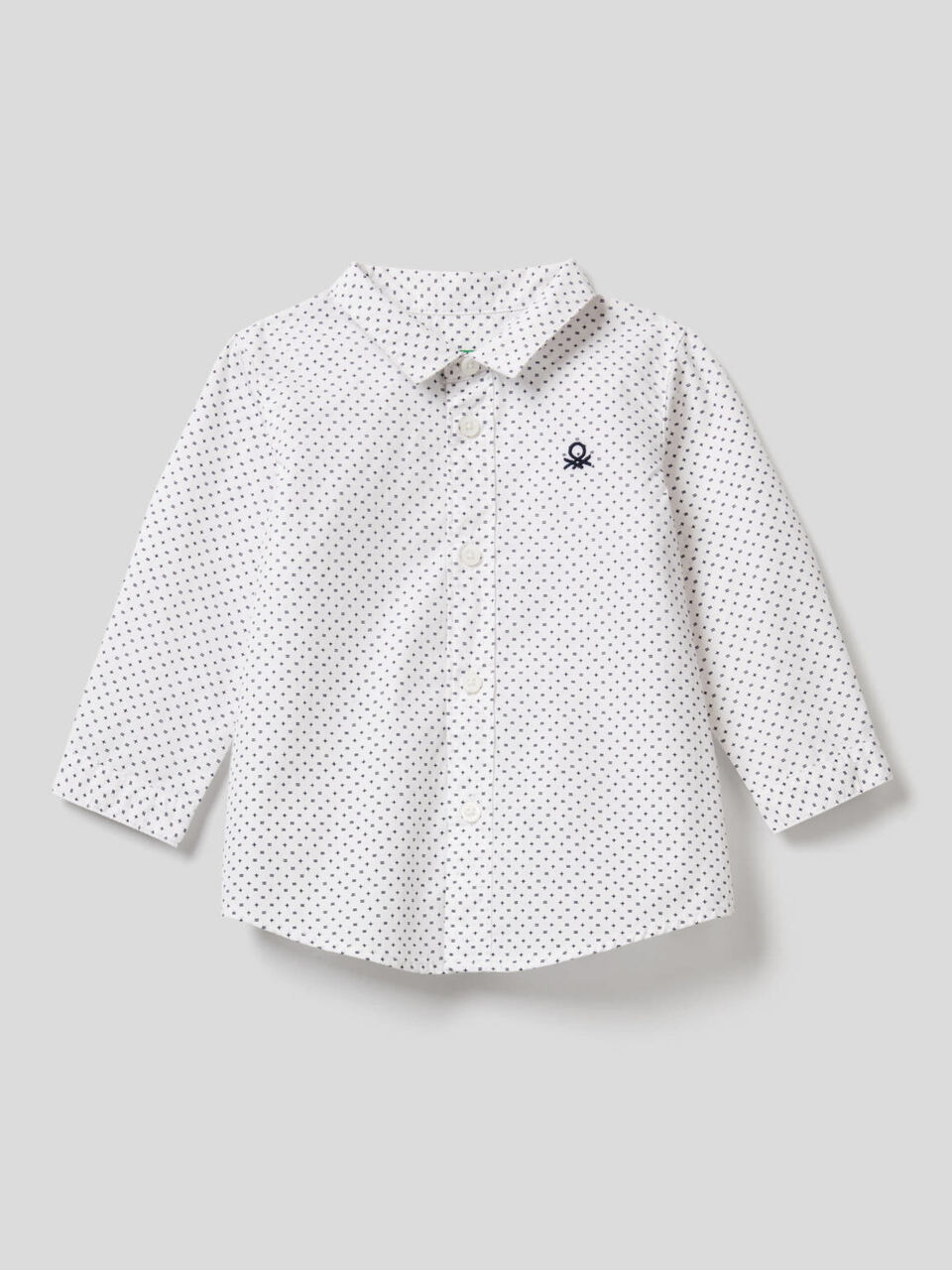 Camicia 100% cotone con micro fantasia image number 1