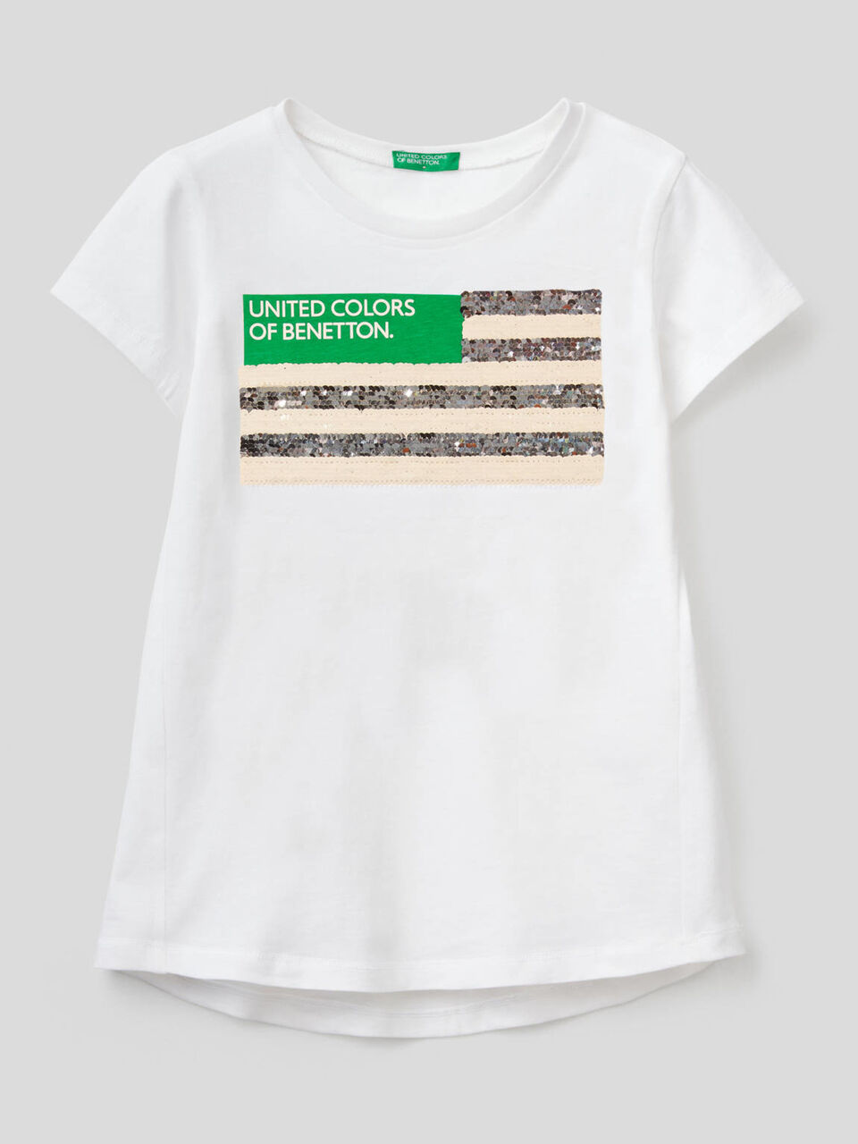 T-shirt in cotone con paillettes image number 2