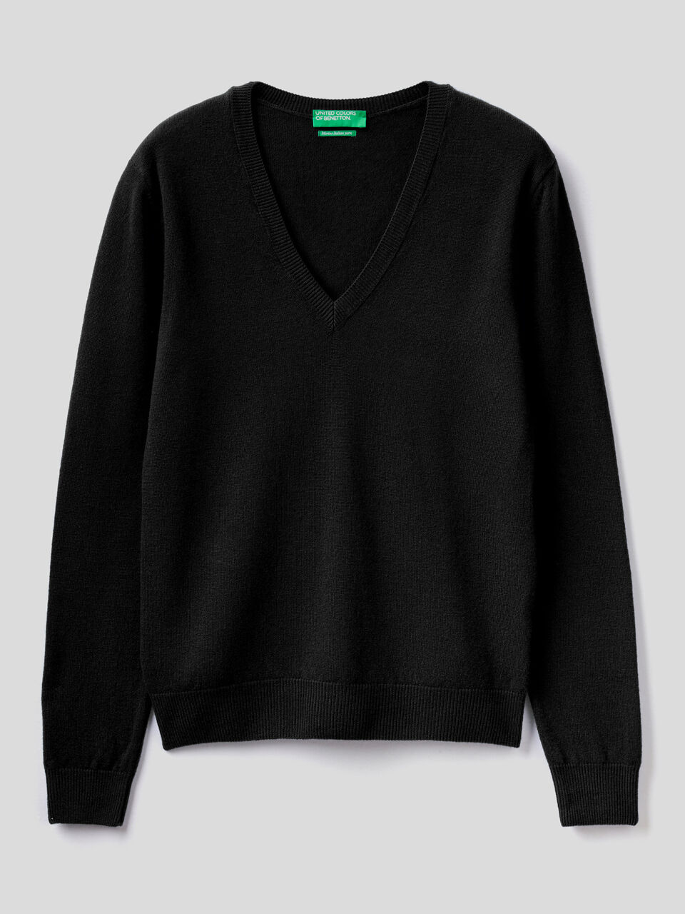 Maglia con scollo a V in pura lana vergine image number 1