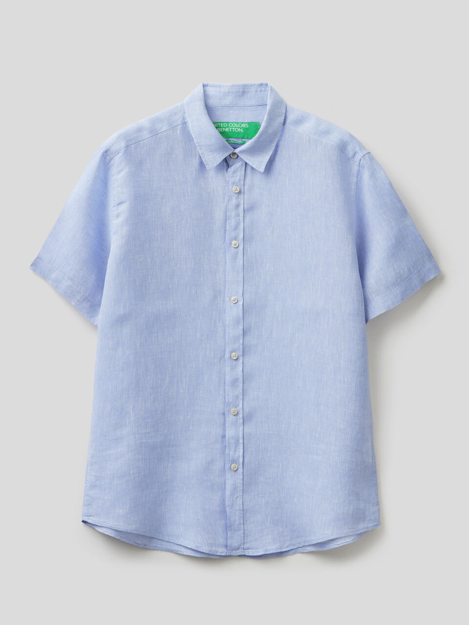Camicia a manica corta 100% lino image number 1