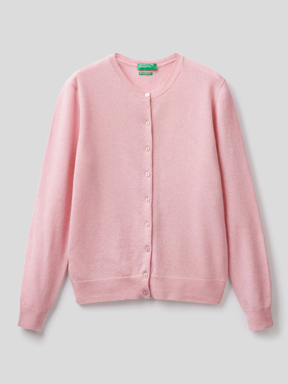 Cardigan girocollo in pura lana vergine image number 1