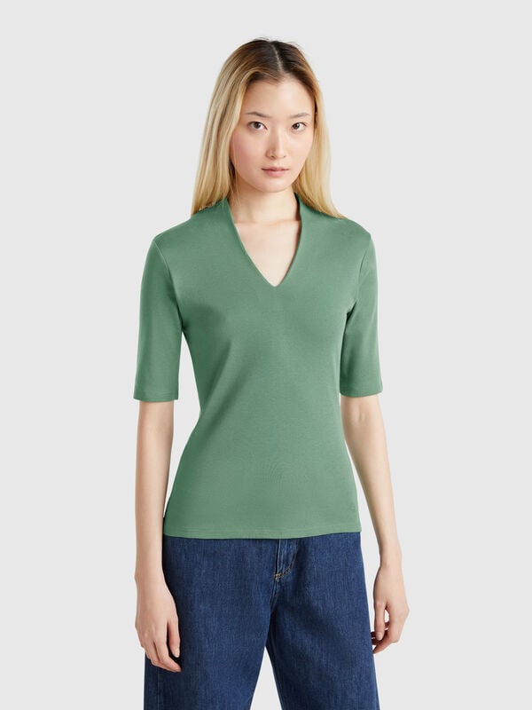 T-shirt slim fit in cotone a fibra lunga Donna