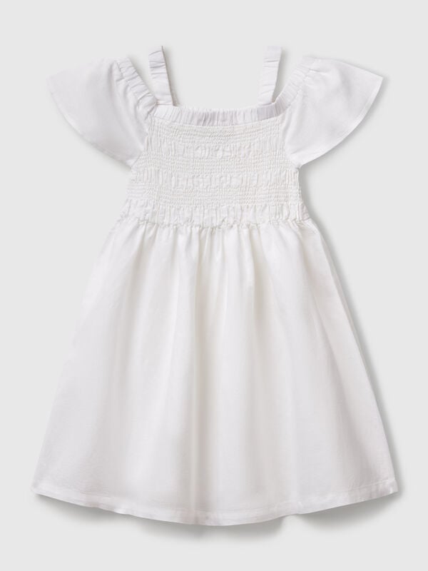 Vestito in misto lino Bambina