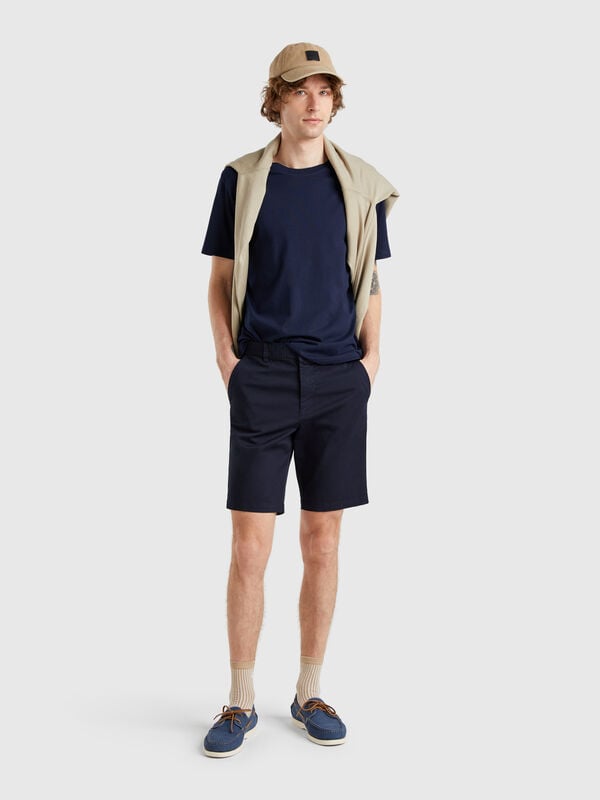 Bermuda chino in cotone stretch Uomo