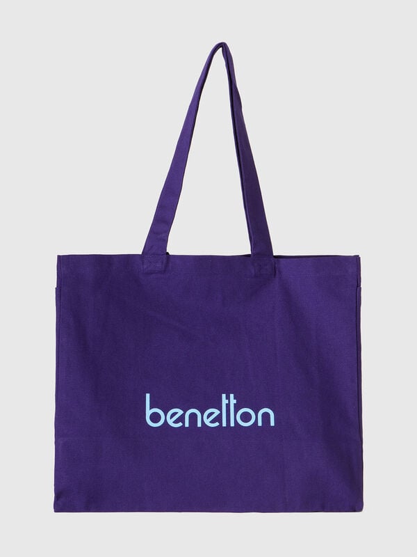 Tote bag blu in puro cotone