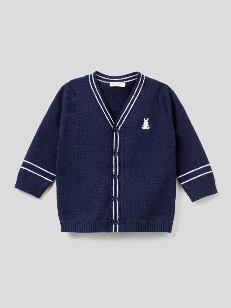 Cardigan con scollo a V in puro cotone image number 1