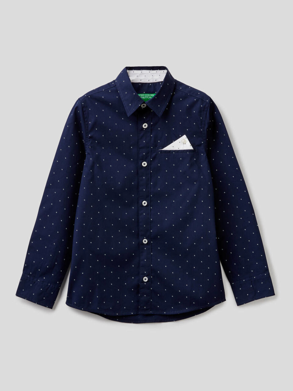 Camicia 100% cotone con micro fantasia image number 1