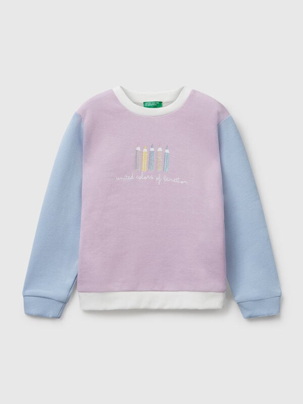 Felpa con stampa glitter Bambina