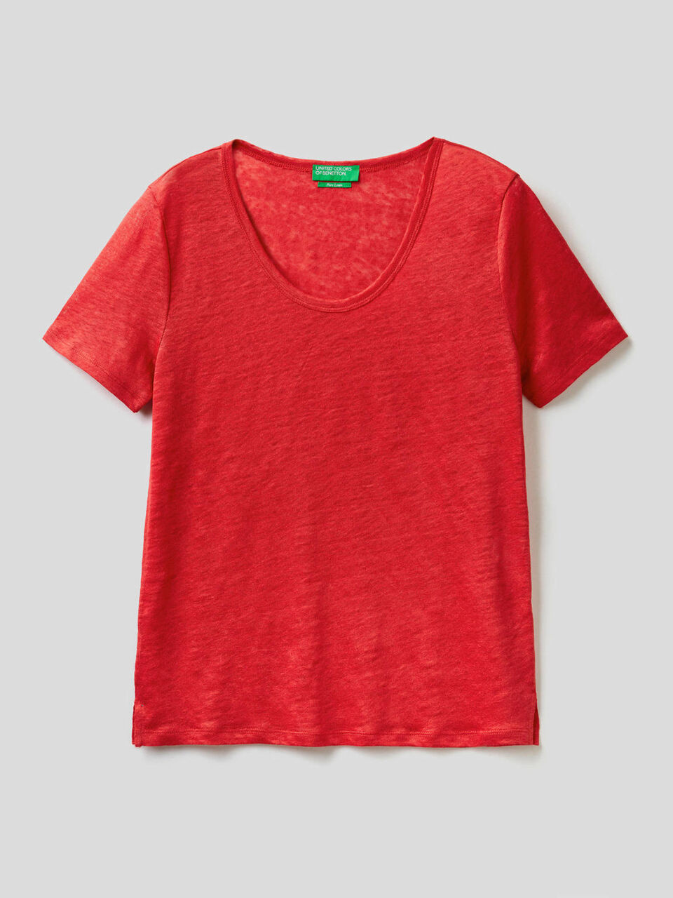 T-shirt girocollo in puro lino image number 1