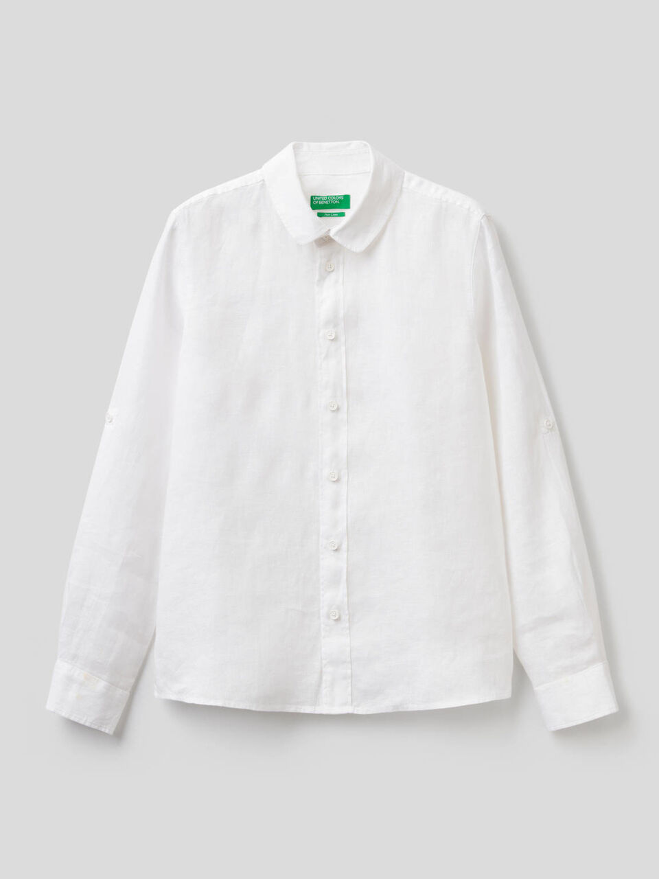 Camicia a manica lunga in puro lino image number 1