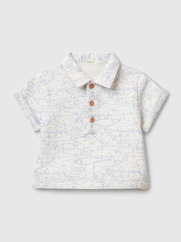 Polo con stampa squali Baby