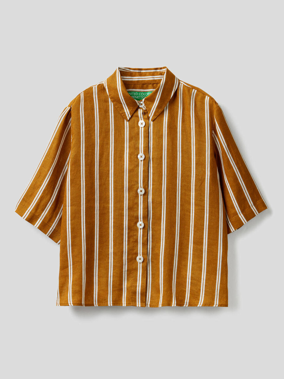 Camicia 100% lino stampa fantasia image number 1