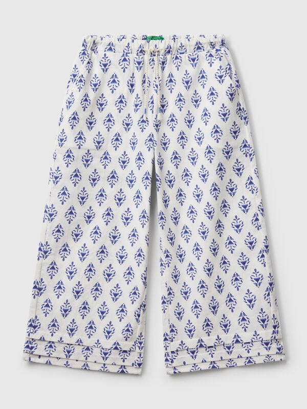 Pantaloni fantasia con gamba ampia Bambina