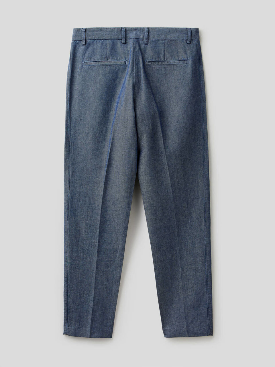 Pantaloni in denim di cotone misto lino image number 2