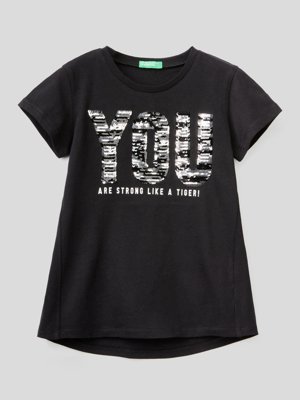 T-shirt in cotone con paillettes image number 1
