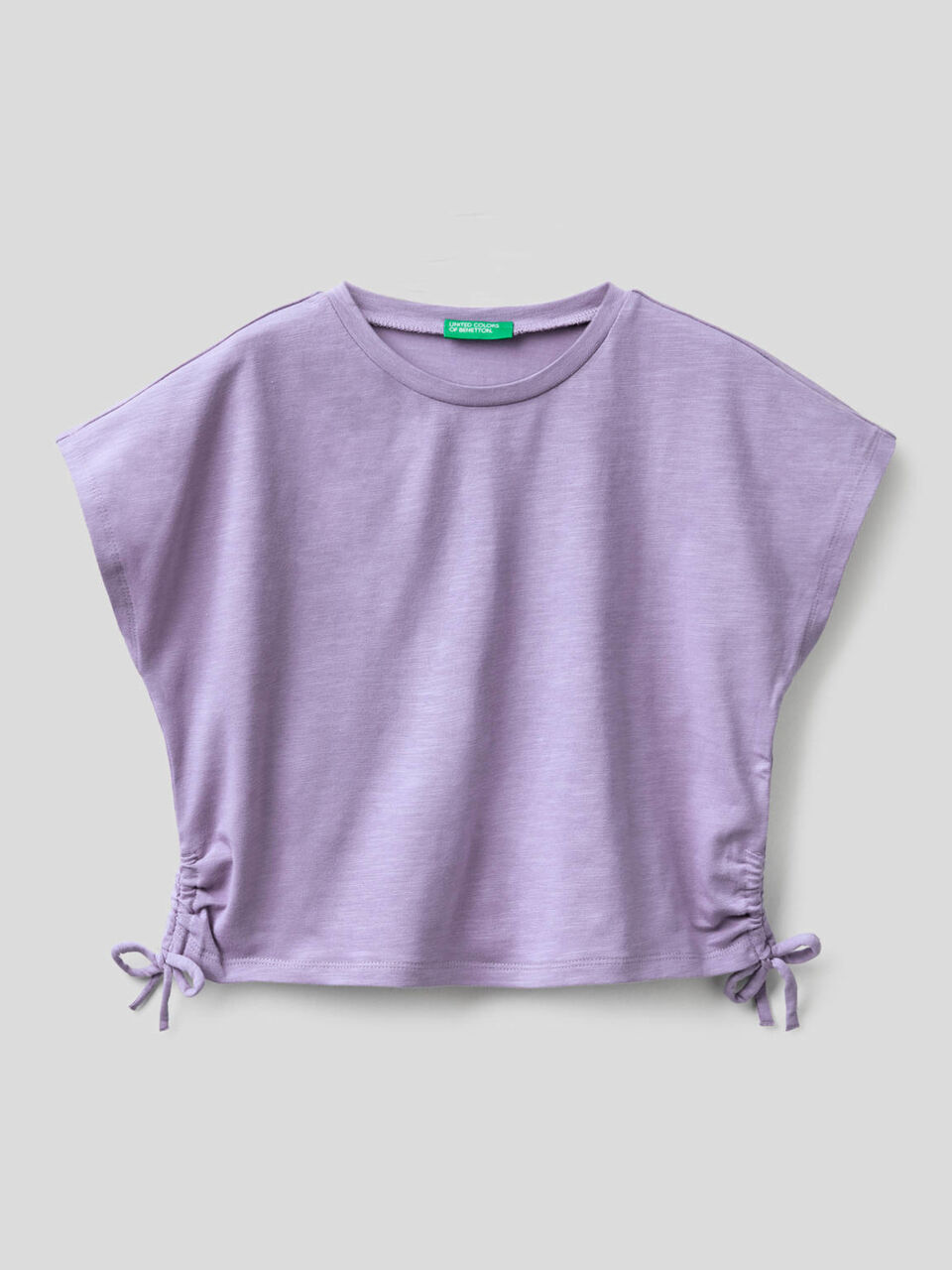T-shirt in cotone stretch con fiocchetti image number 1