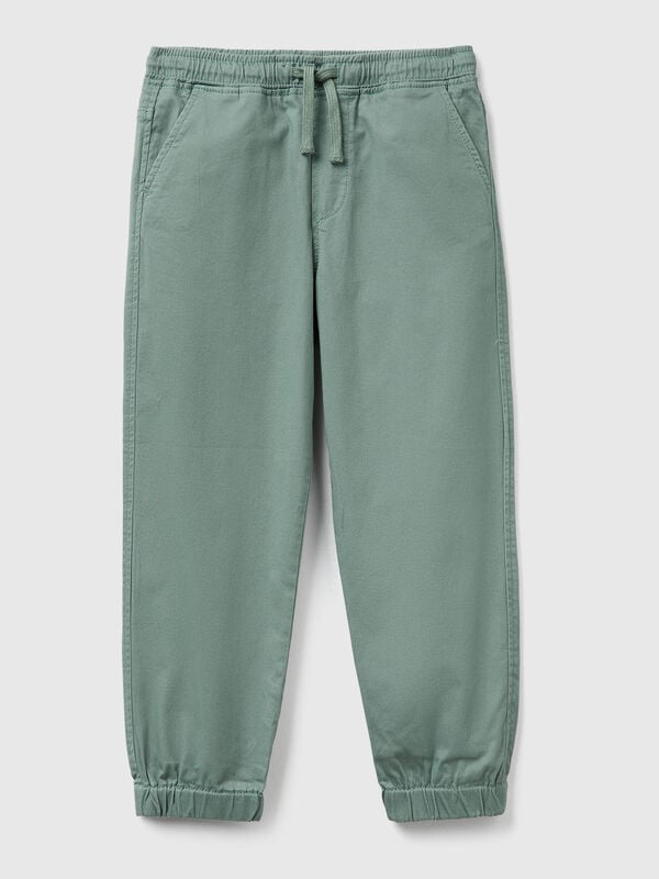 Joggers in cotone stretch con coulisse Bambino