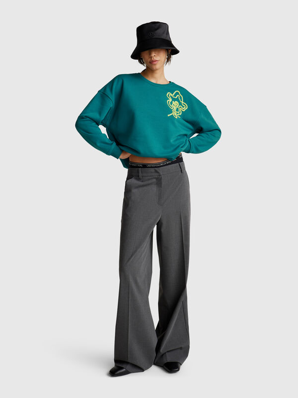 Felpa regular fit con applicazione Donna