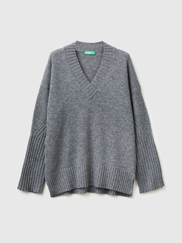 Maglione over fit in misto lana Donna