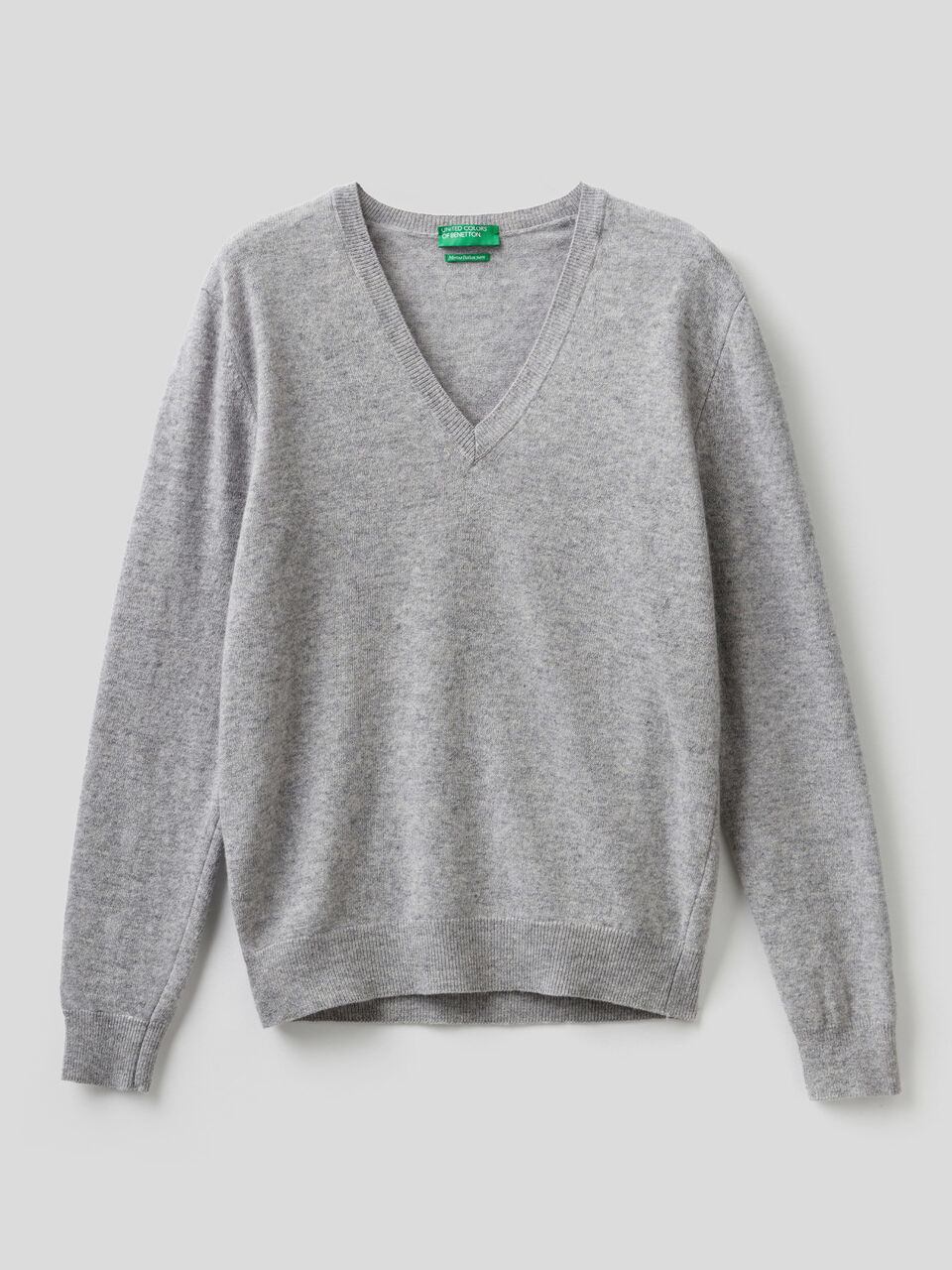 Maglia con scollo a V in pura lana vergine image number 1