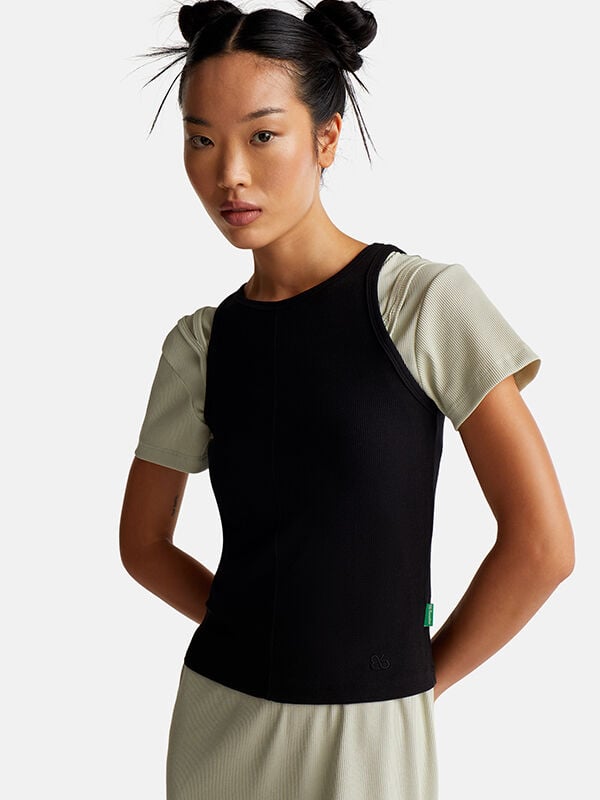 Canotta in misto cotone e Modal stretch Donna
